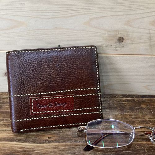 客製化皮夾雕刻【深褐色皮夾】11x9.5cm,